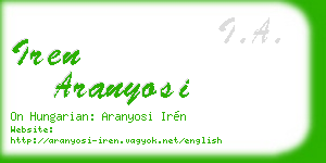 iren aranyosi business card