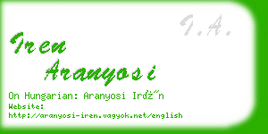 iren aranyosi business card